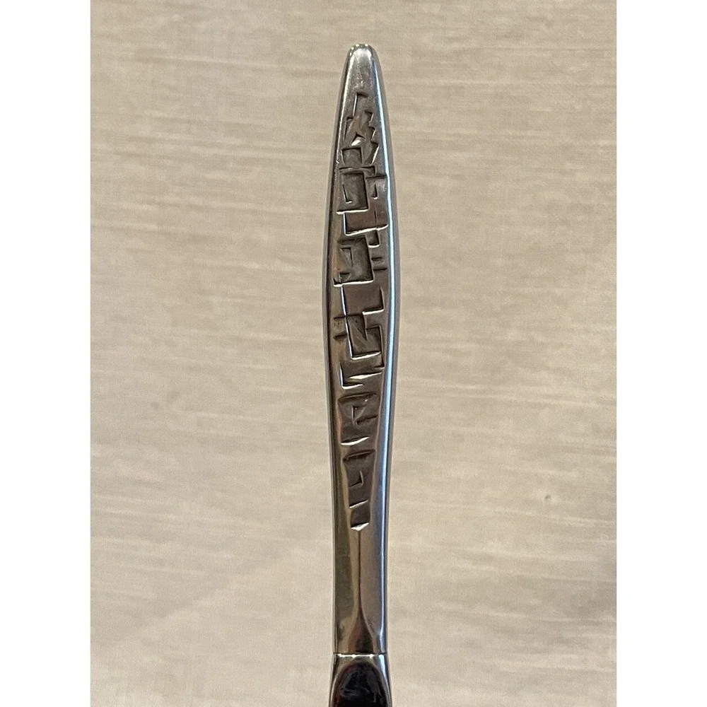Lyon Stainless Cortez Aztec‎ Brutalist Mid Century Butter/Jam Spoon & Knife